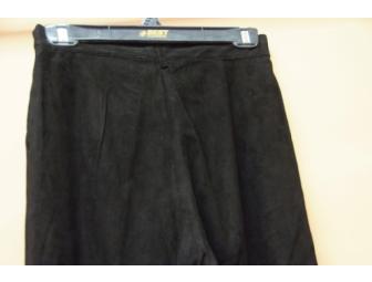 Barbara Streisand black suede pants