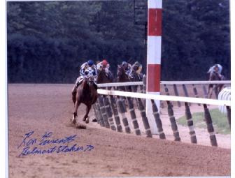 Ron Turcott signed Secretariat Photo from Belmont Stakes
