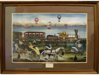 Pair of Signed Ralph Cahoon Prints: 'Sailor's Wedding Dance' & 'The Race'