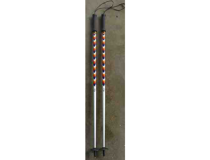 A Pair of 176 Surface Save Life (Analog Shape) Ski and Pattern Poles