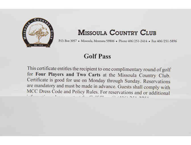 Missoula Country Club Golf Package
