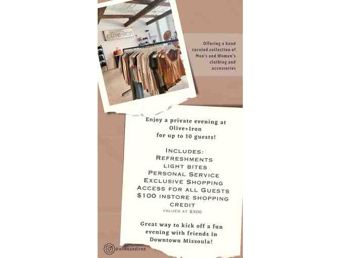 Private Event and Store Credit at Olive+Iron