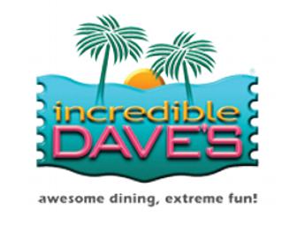 Adults Night Out or Kids Party at Incredible Daves