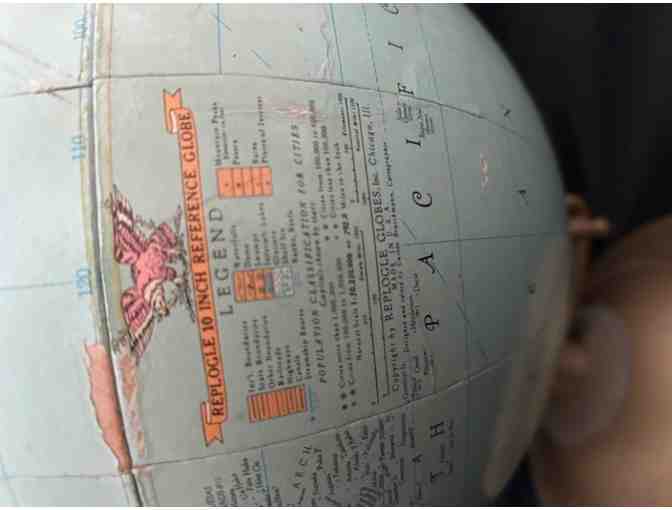 1950s: Mid-Century GLOBE - Military Replogle, Vintage Metal Base - Photo 3