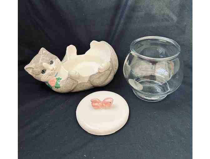 1 CAT FISH BOWL (Vintage, 1990) - Treasure Craft - Photo 2