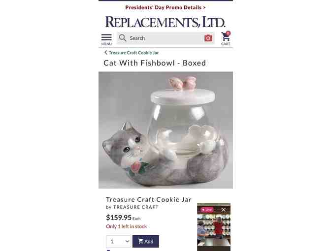 1 CAT FISH BOWL (Vintage, 1990) - Treasure Craft - Photo 6