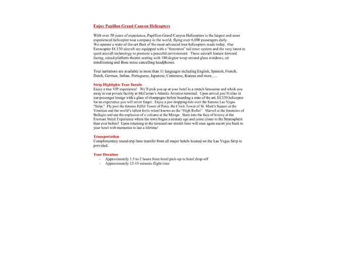 Flight for 2 on the Strip Hilightstour