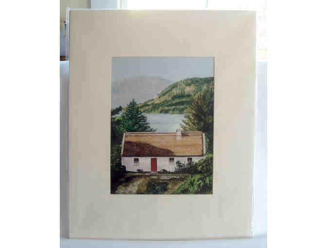 Watercolor 'Little Irish Cottage' by Cindy Plutnicki
