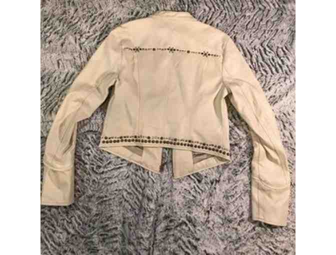 Ivory/Studded Leather Jacket