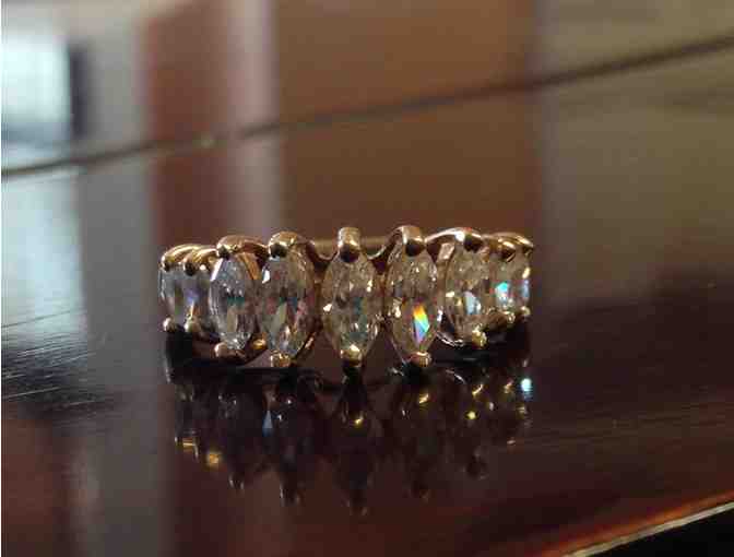 9 Synthetic Diamonds in a 14K Gold Ring