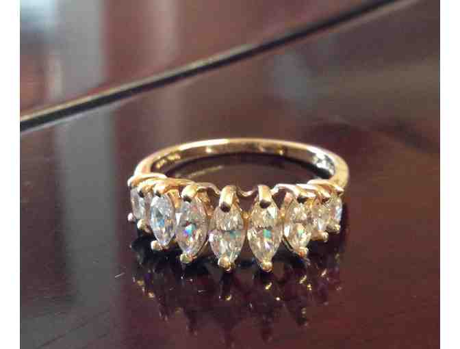 9 Synthetic Diamonds in a 14K Gold Ring