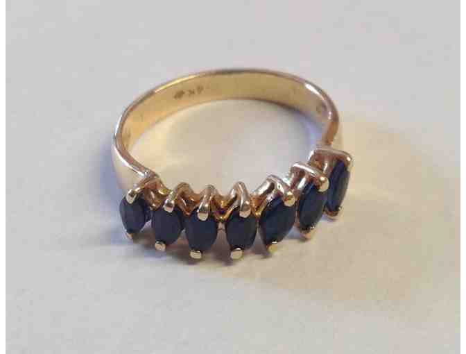 7 Sapphire 14K Gold Ring