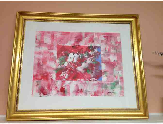 Framed Pink Abstract by Datlow