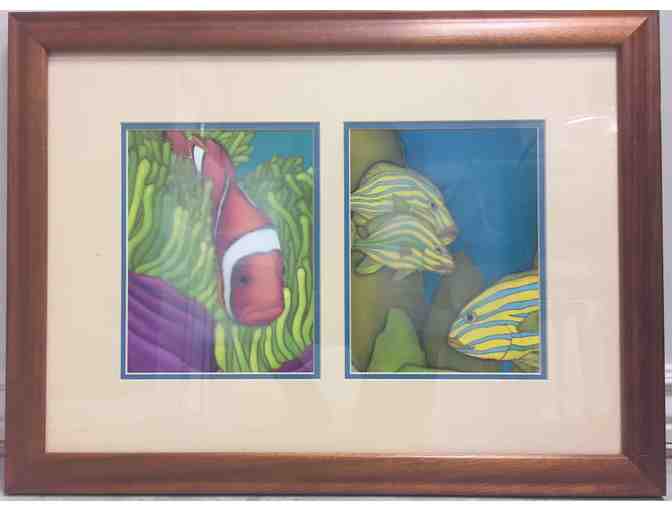 Three-piece contemporary Hawaiian watercolor paintings