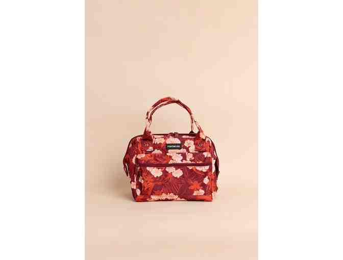 Fighting Eel Lunch Tote in Cabernet Sea of Orchids - Photo 1