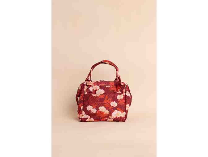 Fighting Eel Lunch Tote in Cabernet Sea of Orchids - Photo 2