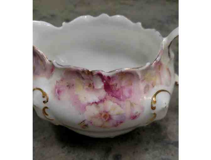 German China Sugar Bowl & Cream Pitcher