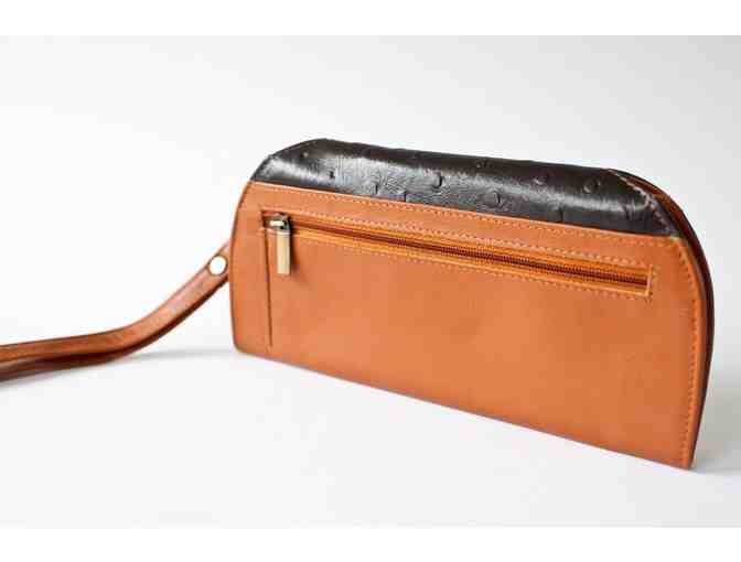 Ostrich Print RFID-Blocking Clutch