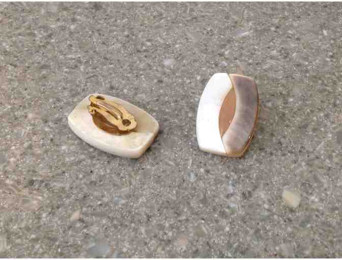 Clip-On Earrings (Pearl and Brown)