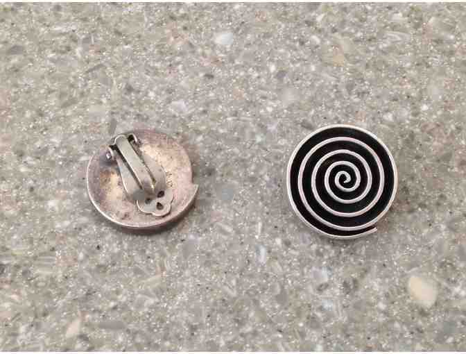 Clip-On Earrings (Silver and Black)