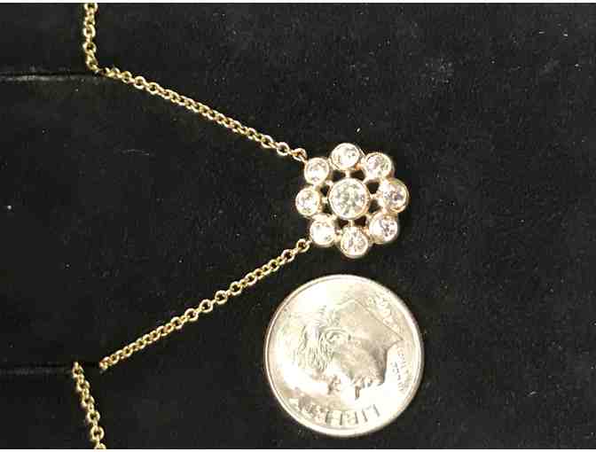 14K Gold Floral Motif Pendant Necklace designed by Neil Lane