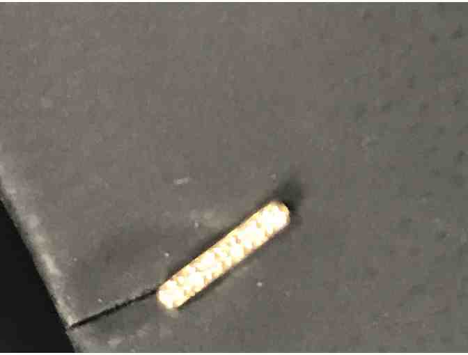 White Gold with White Diamonds Bar Studs from Willow Roe Fine Jewelry