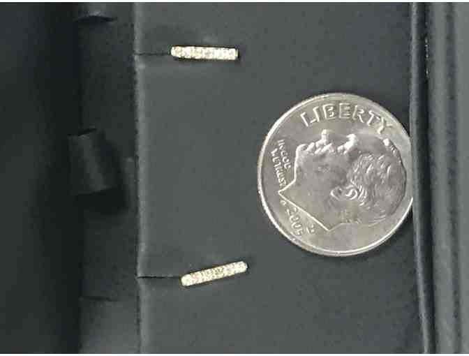 White Gold with White Diamonds Bar Studs from Willow Roe Fine Jewelry