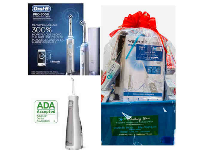 Smiling Sea Dental Care Basket including Waterpik and Sonicare Toothbrush