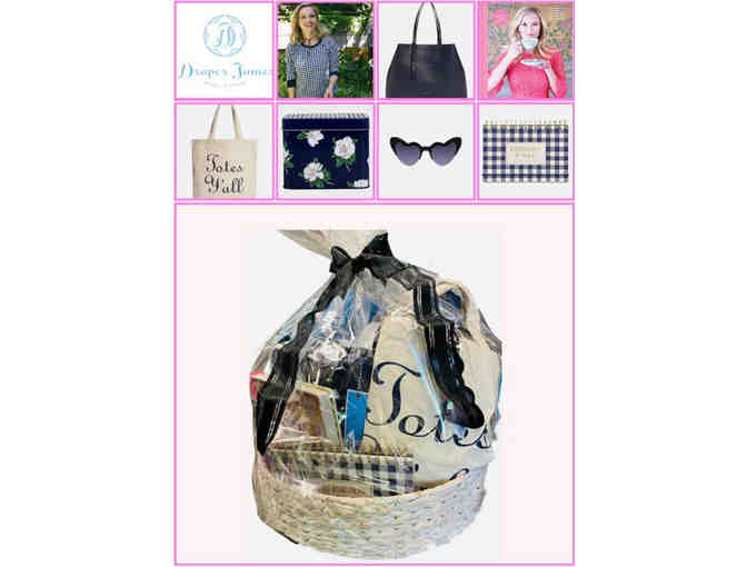 Basket of Draper James Merchandise with Reese Witherspoon signed book