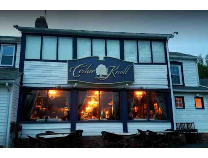 Certificate 1 of 2: $100 gift certificate to Cedar Knoll Restaurant