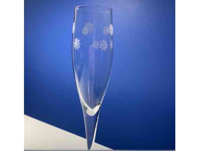 Tiffany Crystal Daisy Champagne Flutes- Set of 2