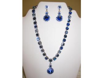 Swarovski Crystal Pendant Necklace with Matching Earrings