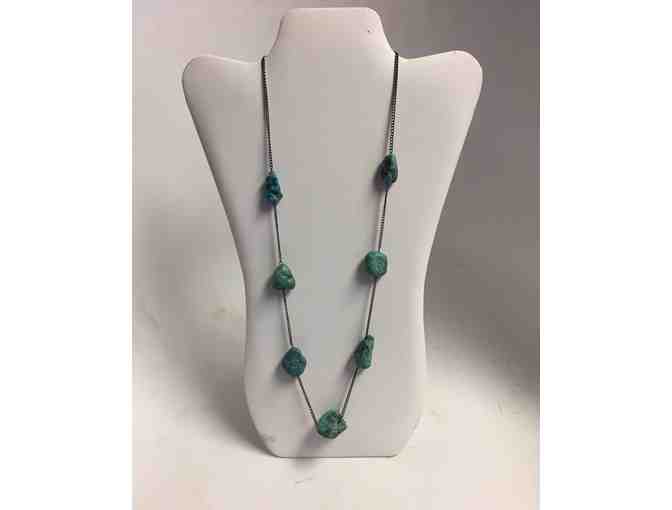 Turquoise and Pewter Necklace - Photo 1