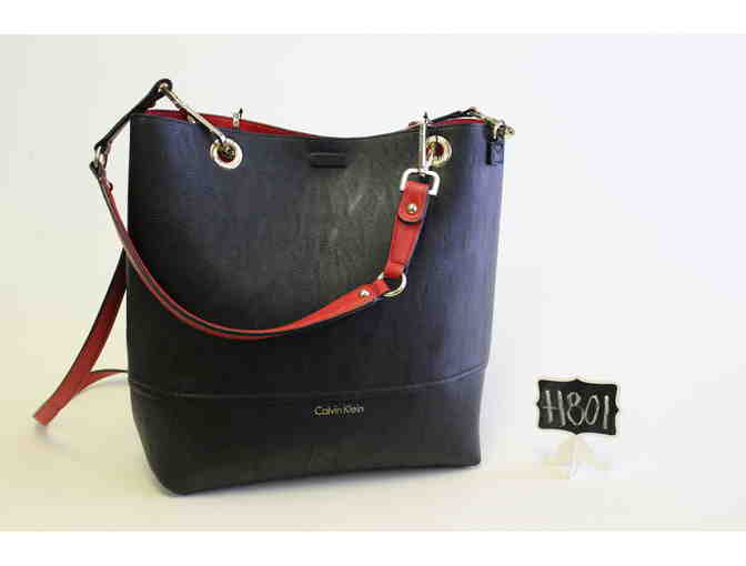 Black and Red Leather Reversible Calvin Klein Handbag