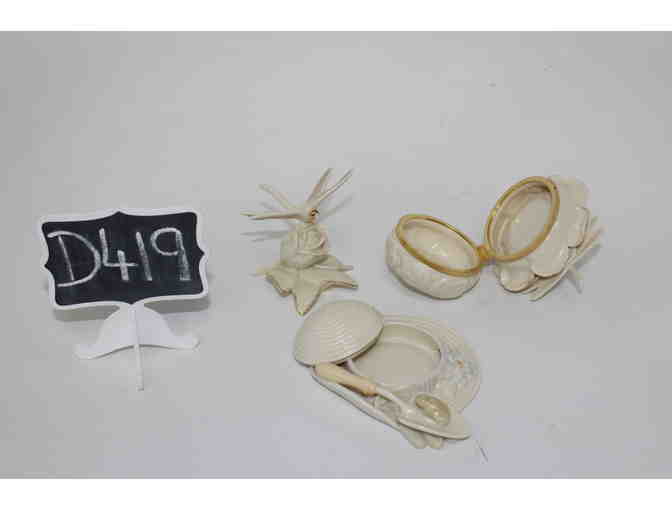 Hat Box, Dragonfly Box and Dragonfly Miniature Porcelain Figurines by Lenox