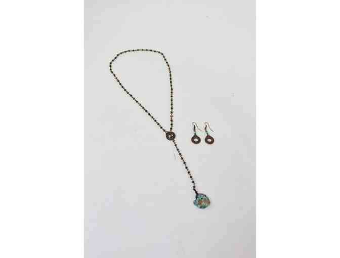 Tortoise Pendant Necklace and Earring Set - Catalina Gemstone Jewelry