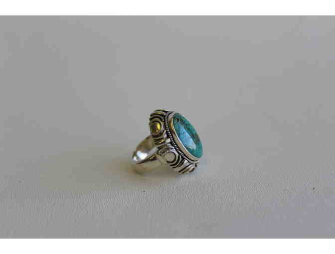 Turquoise Ring with Traditional Sterling Silver Design