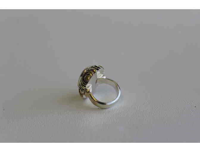 Turquoise Ring with Traditional Sterling Silver Design