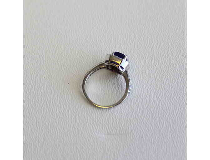 Burmese Royal Color Change Spinel 2.05 ct. with Diamonds, set in 8kt White Gold, Size 6.5