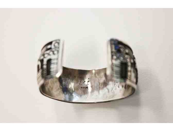 B&T Sterling Silver Cuff Bracelet with Kachina Design