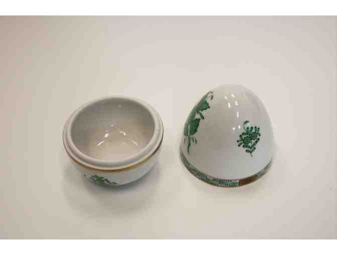 Herand Set Including 'Trinket Egg' and 'Apponyi Pipe Vase' Handcrafted on Fine Porcelain