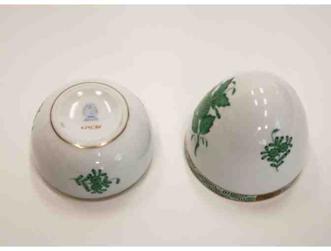 Herand Set Including 'Trinket Egg' and 'Apponyi Pipe Vase' Handcrafted on Fine Porcelain