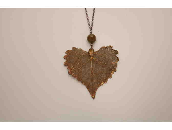 Real Leaf Copper Plated Pendant Necklace