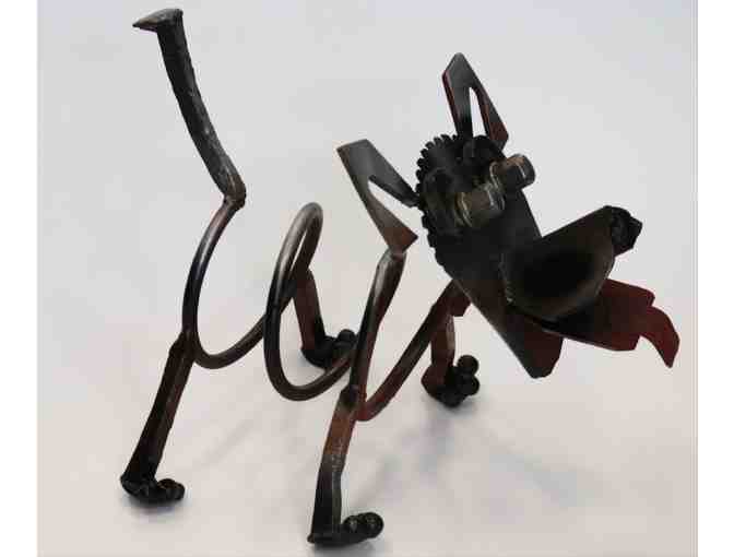 Small Welded Metal Dog Sculpture