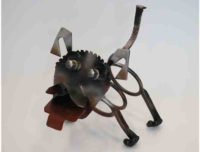 Small Welded Metal Dog Sculpture
