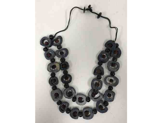 Double Strand Wood Necklace
