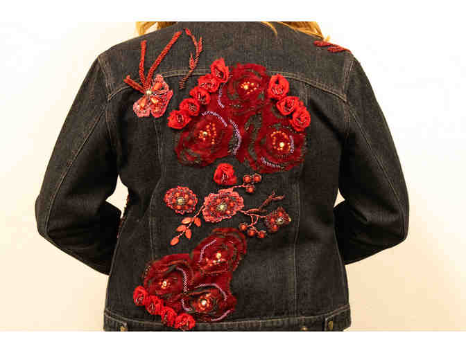 Flower Embellished Denim Jacket