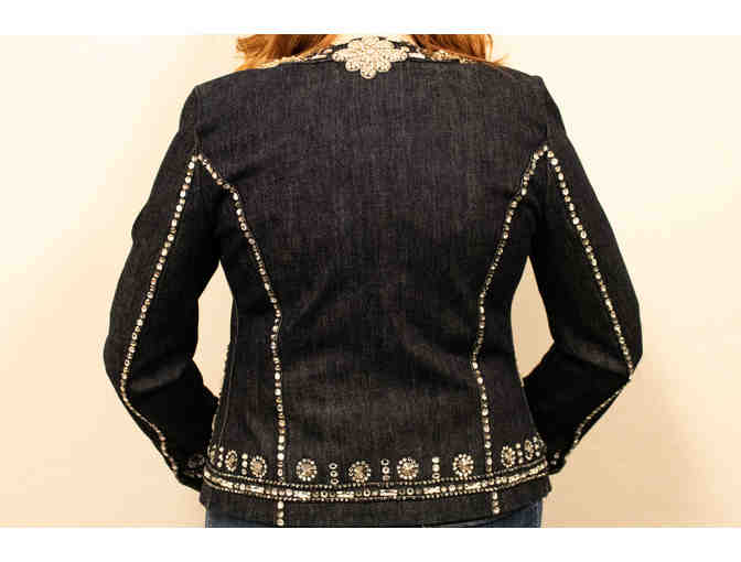 St John Denim Jacket with Rhinestone Details