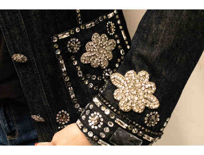 St John Denim Jacket with Rhinestone Details
