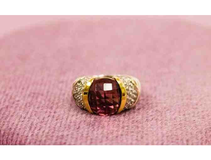 Rubellite Tourmaline & Diamond Ring